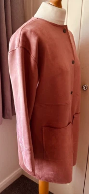 Marla Wynne Women's Faux Suede Mid-Length Jacket Coat Size S with Pockets - Image 1 of 4