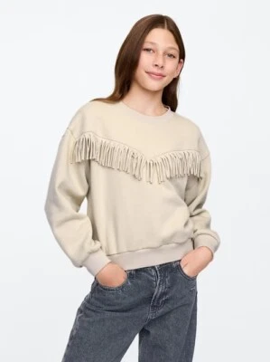 Nueva Sudadera Gap Niños Talla 12 Piedra Beige Flecos Manga Larga Foto 1 de 4