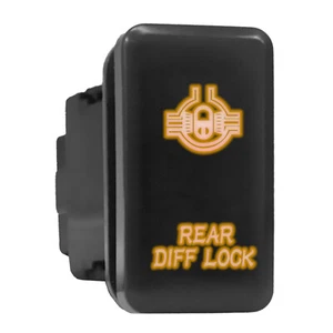 REAR DIFF LOCK Orange Backlit Tall Push Button 1.54"x 0.83" (Fit: Toyota) - Picture 1 of 6