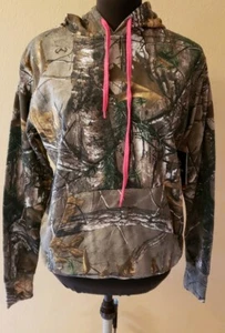 Realtree Camo hooded sweatshirt Hot Pink Logo Womens size Small (4/6) - Picture 1 of 5