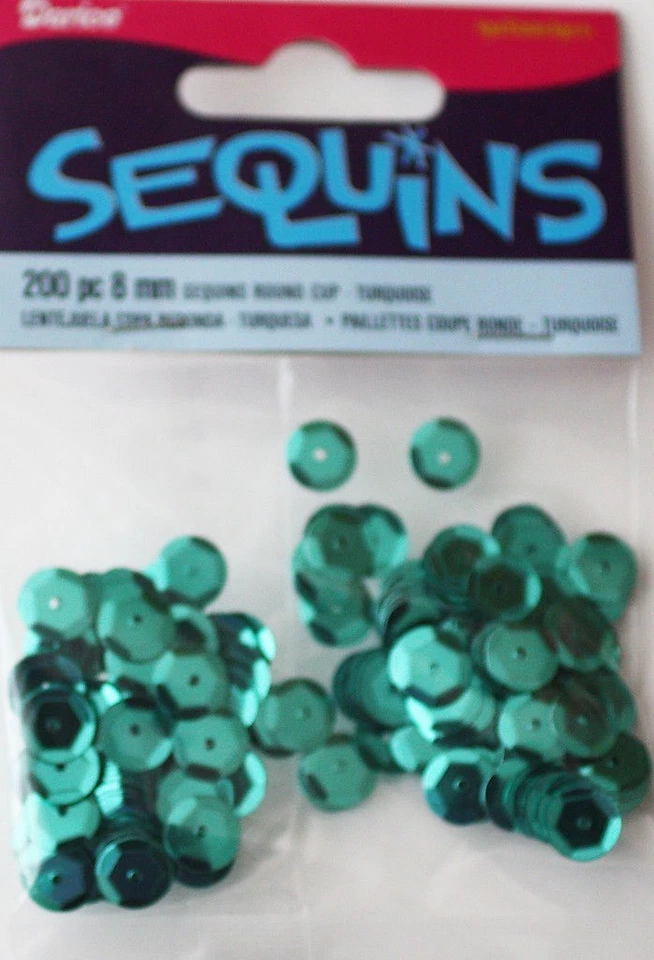 Darice Economy Craft ~ TAZA LENTEJUELAS ~ Tamaño: 8 mm Color: TEAL Cantidad en paquete: 200 Foto 1 de 1