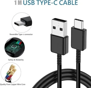 USB-C to USB-A Fast Charger Cable for iPad Pro, Galaxy, MacBook Air, Nintend - Picture 1 of 2