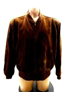 CHAQUETA BOMBER DE ANTE MARRÓN PARA HOMBRE HILL ARCHER TALLA 44 - Imagen 1 de 4