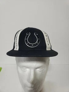 Indianapolis Colts Mitchell and Ness Black & White NFL Fitted Hat Lid size 7 3/8 - Picture 1 of 8