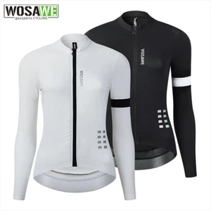 WOSAWE Women Cycling Long Sleeve Jersey Road Bike Breathable  Top Full Zip Shirt - Bild 1 von 16