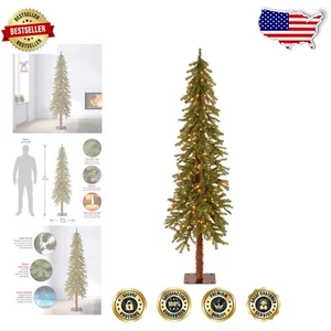 Elegant 6 ft Lifelike Pre-Lit Cedar Tree - Perfect for Holiday Celebrations - Picture 1 of 7