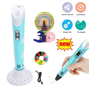 3D Printing Pen Set Doodle Printer Drawing 12 Colours PLA Filament Gift For Kids - Picture 1 of 14