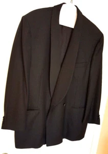 CANALI mens Dinner Jacket blazer 50 R Black covered button 100% Pure wool solid  - Picture 1 of 11