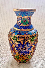 Hand made Antique Gold Plated Floral Miniature Cloisonne Miniature Vase