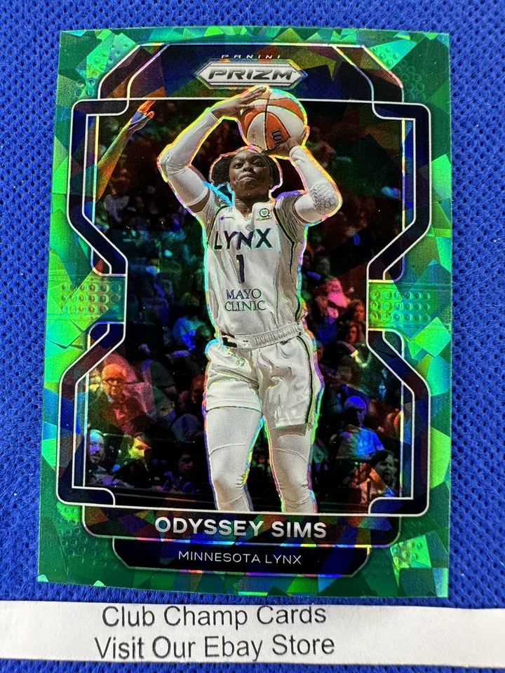 2022 #102 Odyssey Sims WNBA Panini Prizm Basketball Green Ice Prizm Lync - Image 1 of 2
