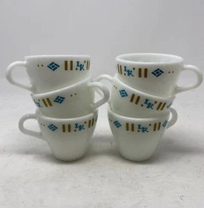 6 tazas de té de café Fire King Anchor Hocking L K, restaurante Motel Ludwig & Kibbey - Imagen 1 de 11