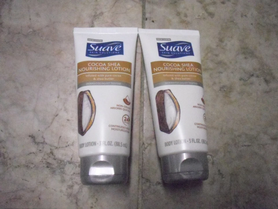 New ! 2 X 3 FL oz Suave Cocoa Shea Nourishing Lotion Infused with Pure Cocoa - Image 1 of 1