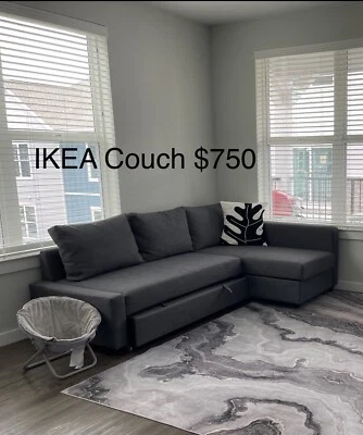 Sofá convertible seccional gris oscuro IKEA Frighten Foto 1 de 4