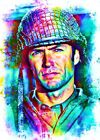 Clint Eastwood Actor Celebrity 2/5 ACEO Fine Art Print By:Q Pose 2