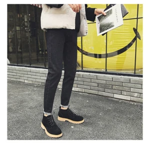 Pants Men Black Denim Stretch Shaping Slim Skinny High Waist Jeans Jogging 30 - Picture 1 of 10