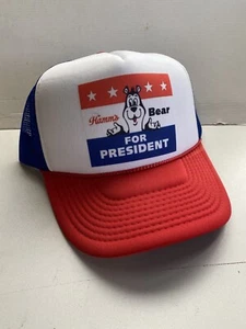 Vintage Hamm' Bierbär Hut Truckermütze verstellbar ungetragen rot mit blau Party Cap - Bild 1 von 2