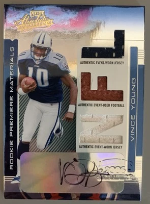 2006 Absolute Memorabilia Vince Young Auto Jersey Ball Rookie Premier Materials - Image 1 of 3