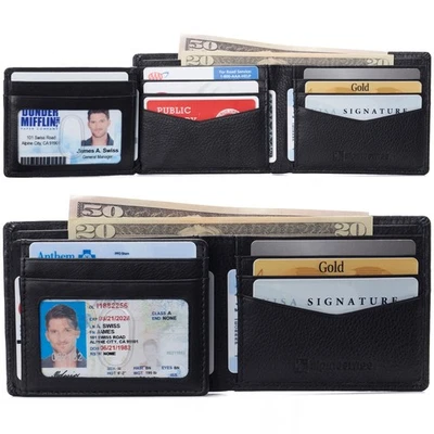 Alpine Swiss Mens Wallet for Men RFID Protected Leather Mens Wallet Spencer - Image 1 of 4