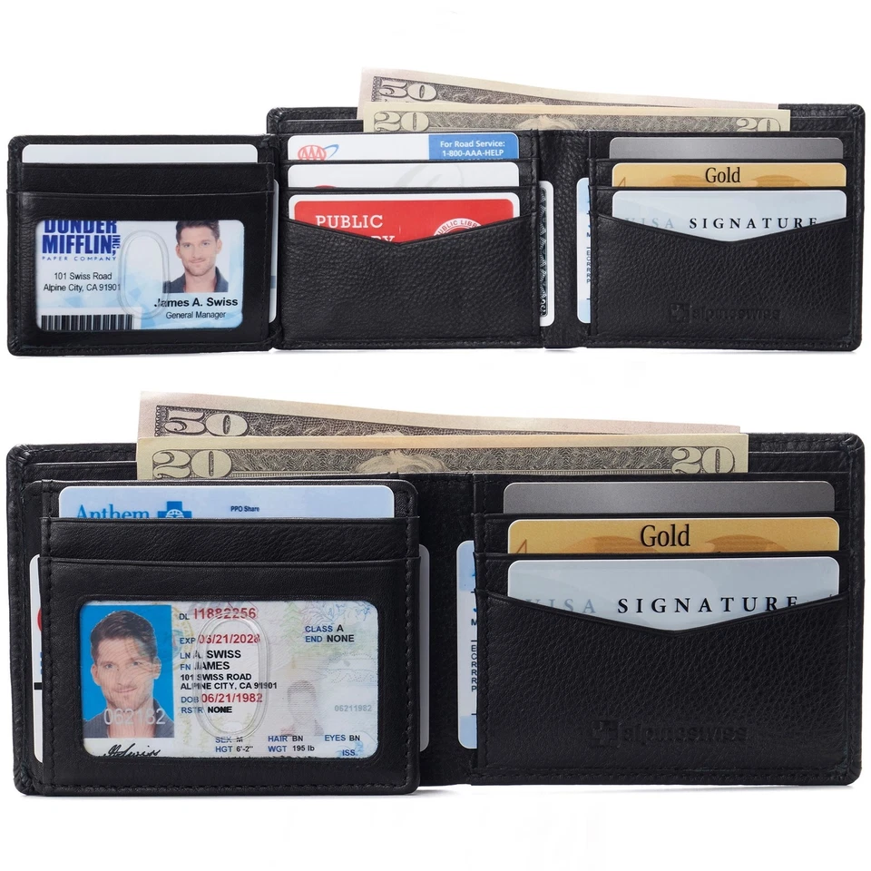 Alpine Swiss Mens Wallet for Men RFID Protected Leather Mens Wallet Spencer - Image 1 of 4