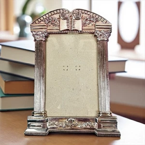 Vintage Cast Metal Neoclassical Greek Column Picture Frame 5” x 7" - Picture 1 of 9