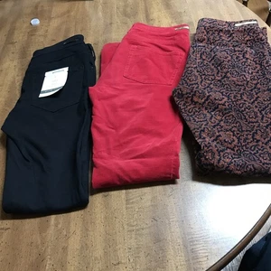Lot Of Three Pair : pilcro and the letterpress Pants 27: Black & Corduroy X2 - Picture 1 of 16