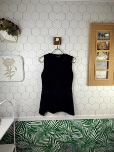 Theory Black Peplum Structured Top - Size - Small - Picture 1 of 6