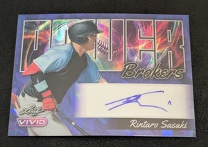 Rintaro Sasaki 2024 Leaf Vivid Power Brokers Blue Auto #1/7 - Picture 1 of 6