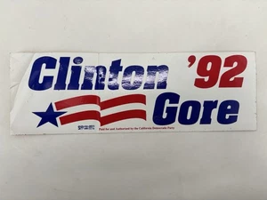 Original Unstuck Vintage Bill Clinton Al Gore 1992 Campaign Bumper Sticker - Picture 1 of 2