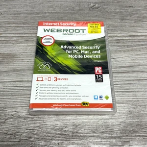 NUEVO Webroot Internet Security 3 Dispositivos PC Mac iOS Android Sellado Minorista 2014+ - Imagen 1 de 4