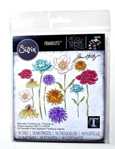 Sizzix Tim Holtz -  Flower Garden, Mini Bouquets Framelits Die Set 661613 - NEW - Picture 1 of 4