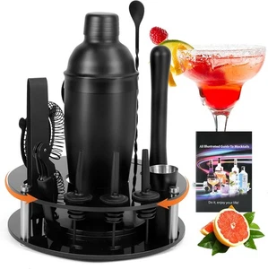 Bartender Kit,Cocktail Shaker Set 13-Piece Bar Tool with Frosted Black  - Picture 1 of 7