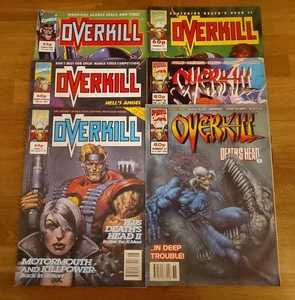 COMICS - Bundle Of X6 Overkill Marvel UK Comics 1990s Collection VGC  - Picture 1 of 7