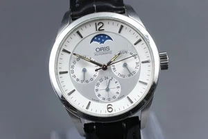 Reloj automático para hombre vintage [Exc+5] ORIS 7506 plateado fase lunar 36 mm de JAPÓN - Imagen 1 de 19