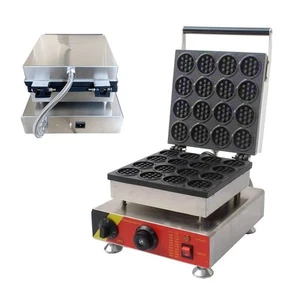 Intbuying Commercial Electric Mini Round Cake Waffle Maker, Stainless Steel Body - Picture 1 of 9