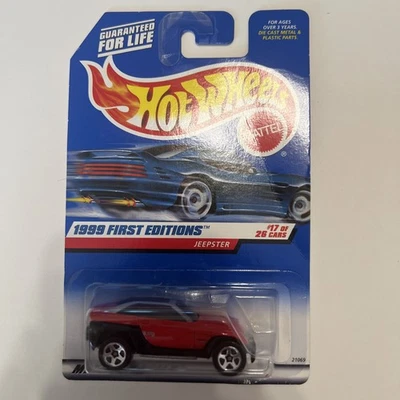 1999 Hot Wheels #922 First Editions 17/26 JEEPSTER Red/Black w/Chrome 5 Spokes - Image 1 of 3