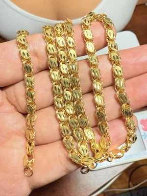 Colar de corrente feminino Pure 750 ouro fino 18K Damasco 17,5”/18” comprimento 5mm 10,65g - Imagem 1 de 4