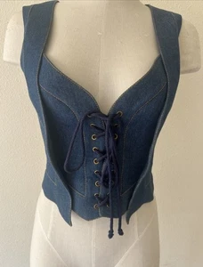 Moschino Couture Denim Top Small Vtg - Picture 1 of 13
