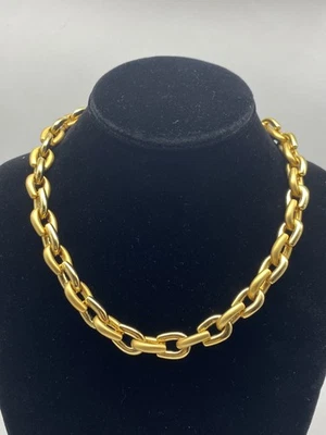 Collar llamativo Anne Klein tono dorado 12 mm eslabones brillantes y mate 19" Foto 1 de 4