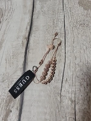 Guess регулируемый розового золота двойной ряд Pavé бисером браслет с Ярлыками - Изображение 1 из 2