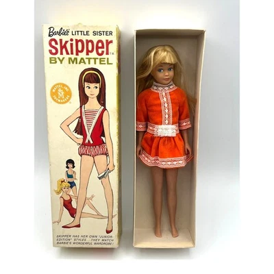 De Colección Patrón Barbie Hermanita Muñeca Rubia 0950 Dulce Naranja Vestido Mattel 1963 Foto 1 de 4