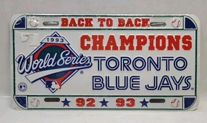 Vtg(NEW)92/93 World Series Champion Toronto Blue Jays Metal License Plate MLB - Picture 1 of 4