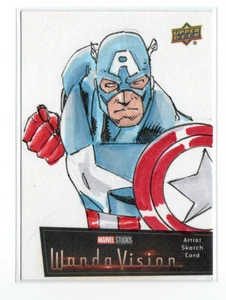 2022 Marvel Studios WandaVision 1/1  Sketch Artist Daniel HDR Captain America - Picture 1 of 4