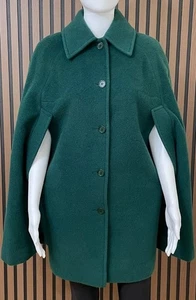 Pendleton Women's Green Cape Virgin Wool Overcoat 2Xl Single-Breasted Vintage - Picture 1 of 8