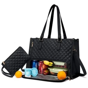 Insulated Lunch Tote Bag for Women Large Capacity Computer Handbag Office - Picture 1 of 9