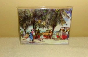 Jill Walker, Barbados Beach Scene 6x8” Ceramic Hanging Tile Plaque NEW FREE SHIP - Picture 1 of 4