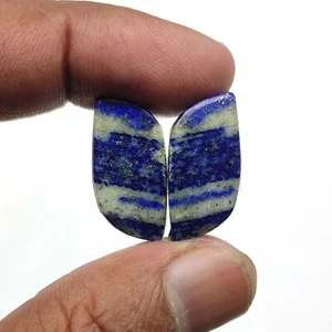 22.50 Cts Lapis Lazuli Jewelry Making Cabochon Pair Natural 22X12X3.5 MM - Picture 1 of 6