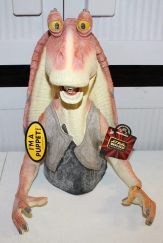 Star Wars Jar Jar Binks Rubber Hand Puppet with Tag Applause Phantom Menace Cover