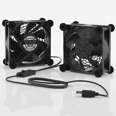 USB PC Ventilator lüfter 120mm 2in1 Leise PC Gehäuselüfter  Einstellbare Fan 5V - Bild 1 von 4