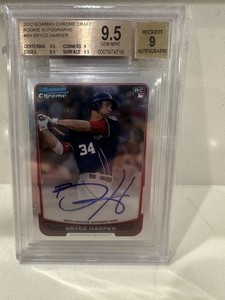 2012 Bowman Chrome Draft Bryce Harper Rookie Auto BGS 9.5 Gem!
