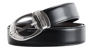 Montblanc 106148 Classic Oval Men's Leather Reversible Belt - Picture 1 of 4